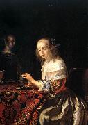 MIERIS, Frans van, the Elder The Lacemaker oil painting on canvas